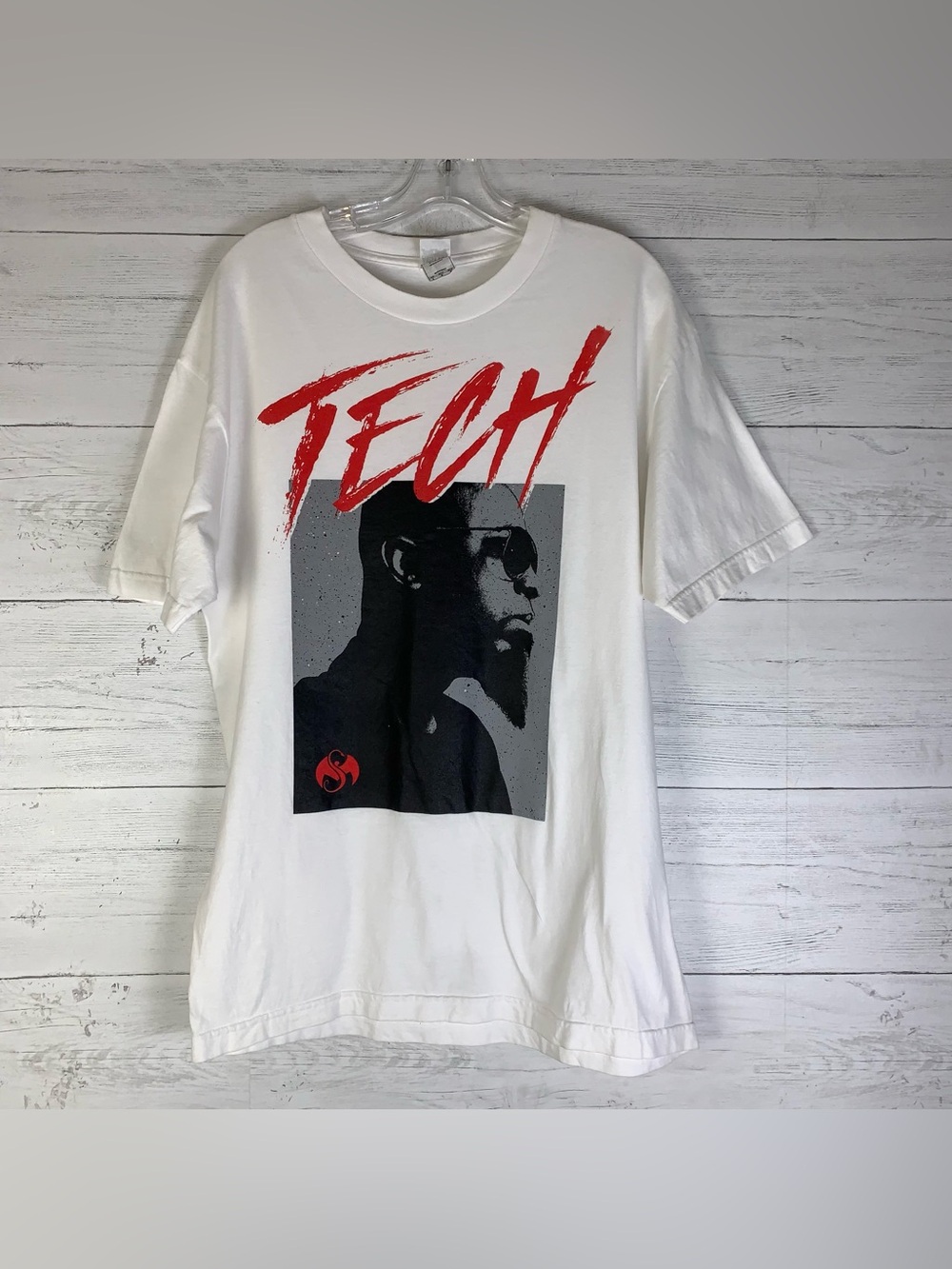 Tech N9ne Strange Music  Graphic Logo Rap Tee Shirt  size L juniors